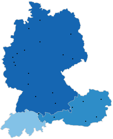 Landkarte Deutschland und Österreich